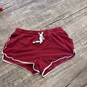 Women's Burgundy Shorts with White Trim